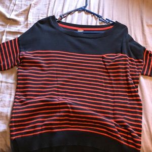 Navy and red sweater